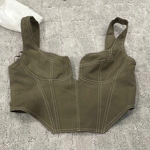 White fox green bustier